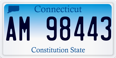 CT license plate AM98443
