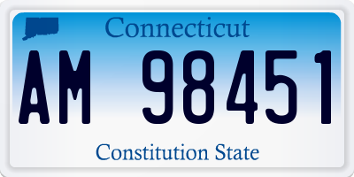 CT license plate AM98451