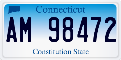 CT license plate AM98472