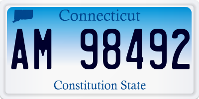 CT license plate AM98492