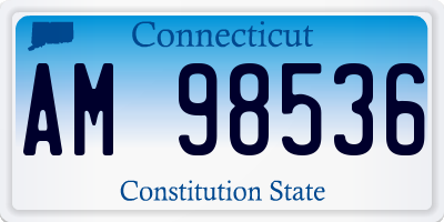 CT license plate AM98536