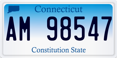 CT license plate AM98547