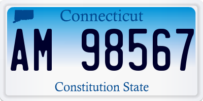 CT license plate AM98567