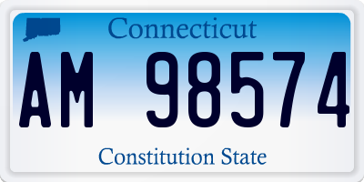 CT license plate AM98574