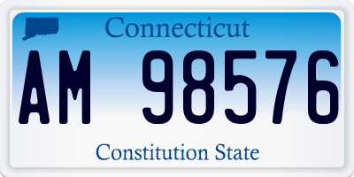 CT license plate AM98576