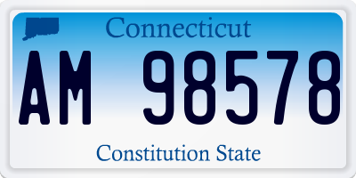 CT license plate AM98578