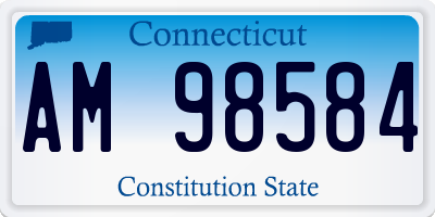 CT license plate AM98584