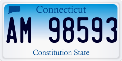 CT license plate AM98593