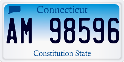 CT license plate AM98596