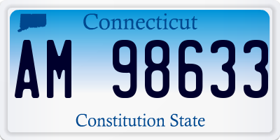 CT license plate AM98633