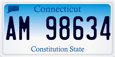 CT license plate AM98634