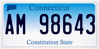 CT license plate AM98643