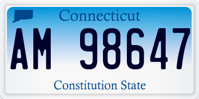 CT license plate AM98647