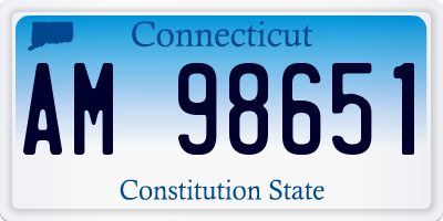 CT license plate AM98651