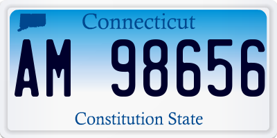 CT license plate AM98656