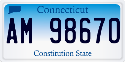 CT license plate AM98670
