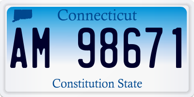 CT license plate AM98671