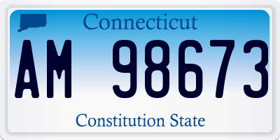 CT license plate AM98673