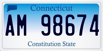 CT license plate AM98674