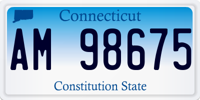 CT license plate AM98675