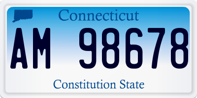 CT license plate AM98678