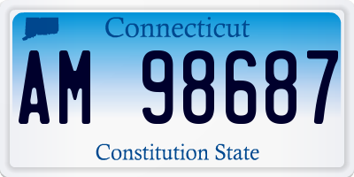 CT license plate AM98687