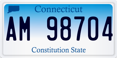 CT license plate AM98704