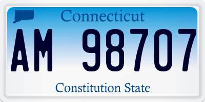 CT license plate AM98707