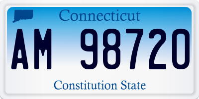 CT license plate AM98720
