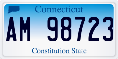 CT license plate AM98723