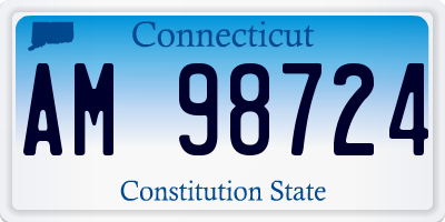 CT license plate AM98724