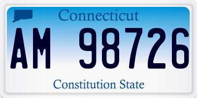 CT license plate AM98726