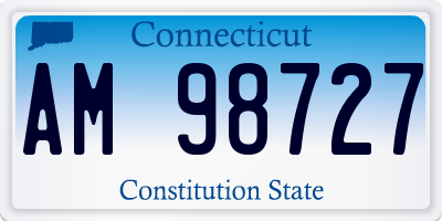 CT license plate AM98727