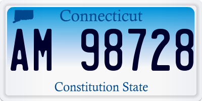 CT license plate AM98728