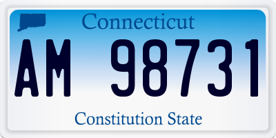 CT license plate AM98731
