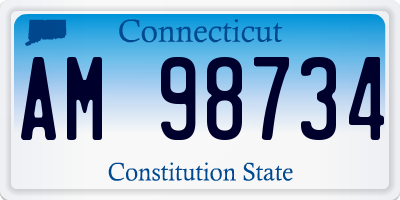 CT license plate AM98734