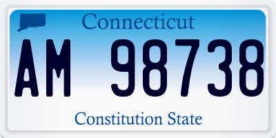 CT license plate AM98738