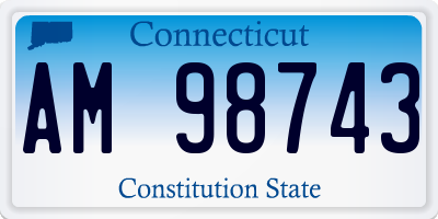 CT license plate AM98743