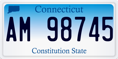 CT license plate AM98745