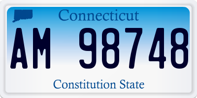CT license plate AM98748