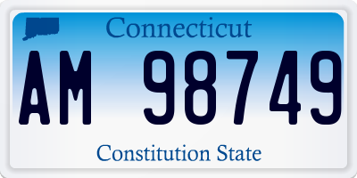 CT license plate AM98749