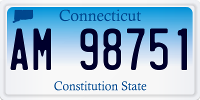 CT license plate AM98751