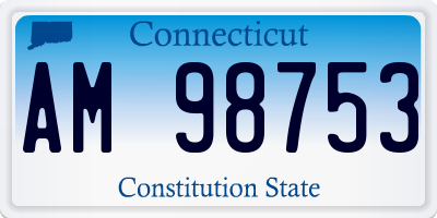 CT license plate AM98753