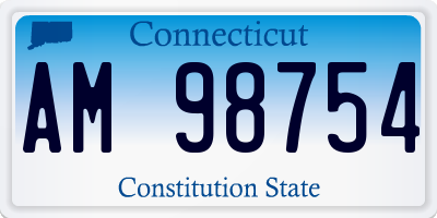 CT license plate AM98754