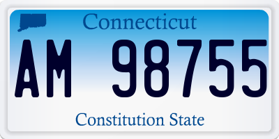CT license plate AM98755