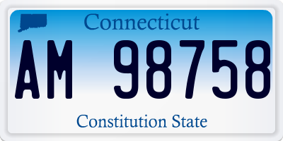 CT license plate AM98758