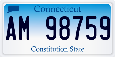 CT license plate AM98759