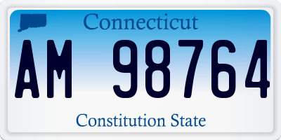 CT license plate AM98764