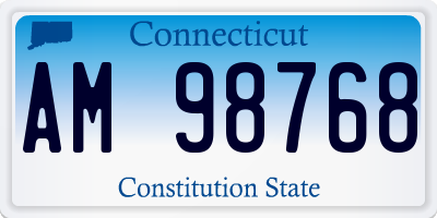 CT license plate AM98768
