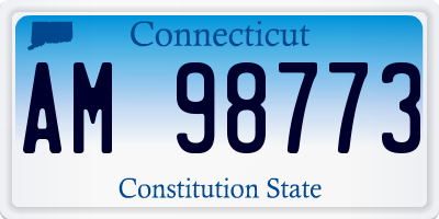 CT license plate AM98773